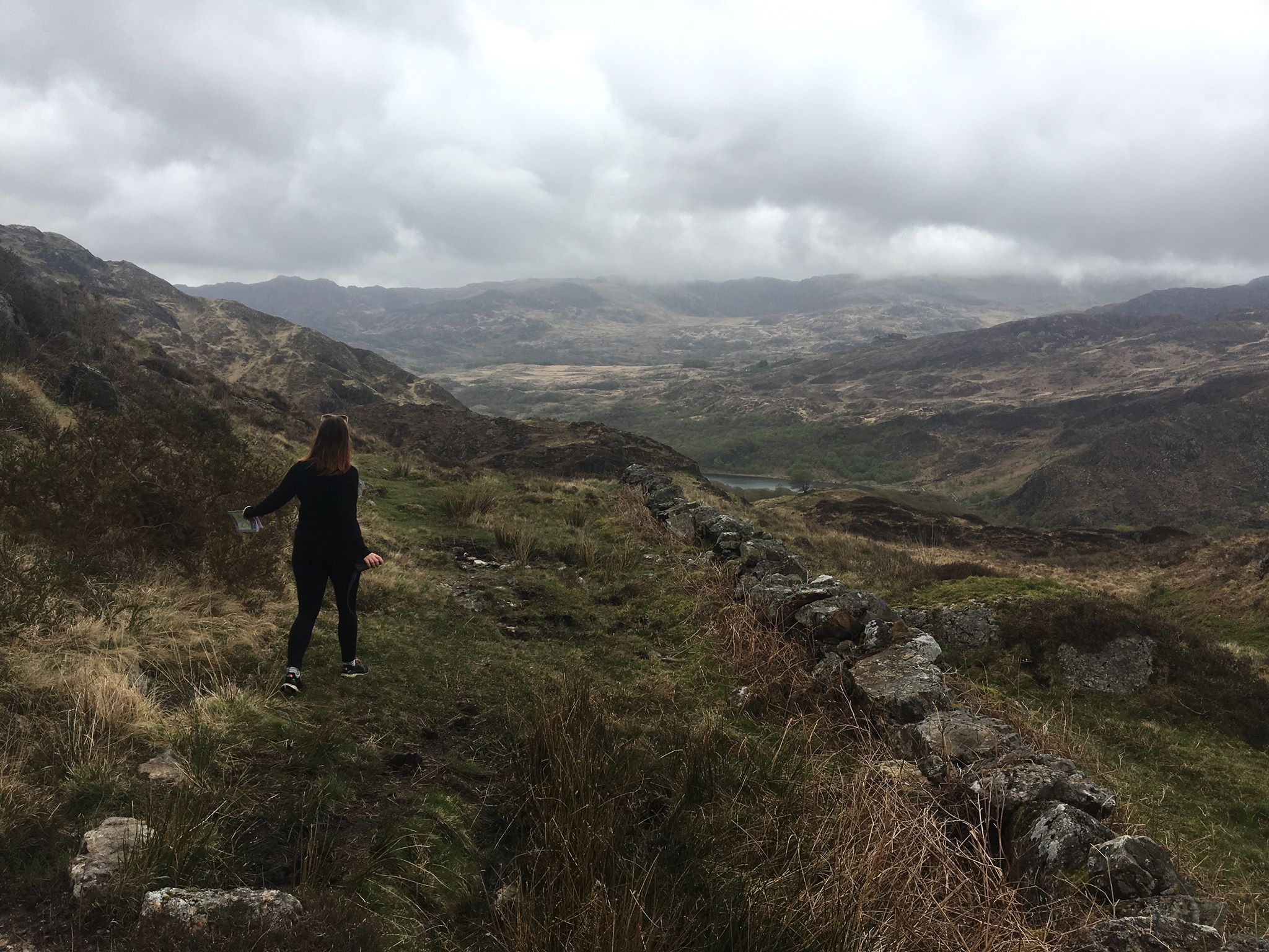 Sarah walking in the hills